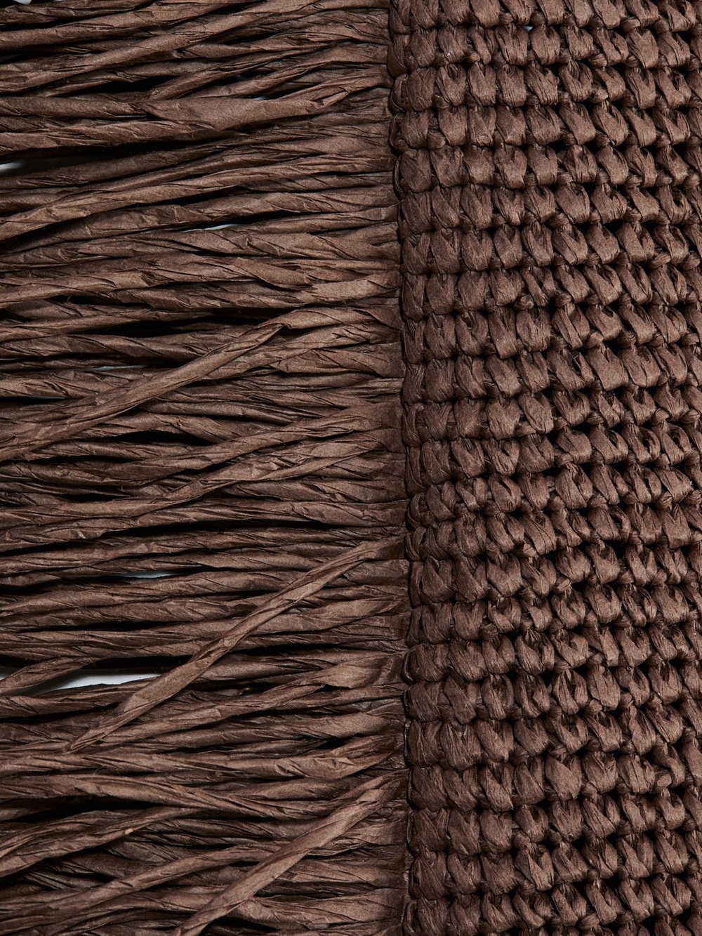 RARE H&M Brown Woven Fringe Tote Bag - Picture 5 of 12